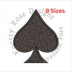 Spade 2 Playing Card Suit (Instant Download) Machine Embroidery Design