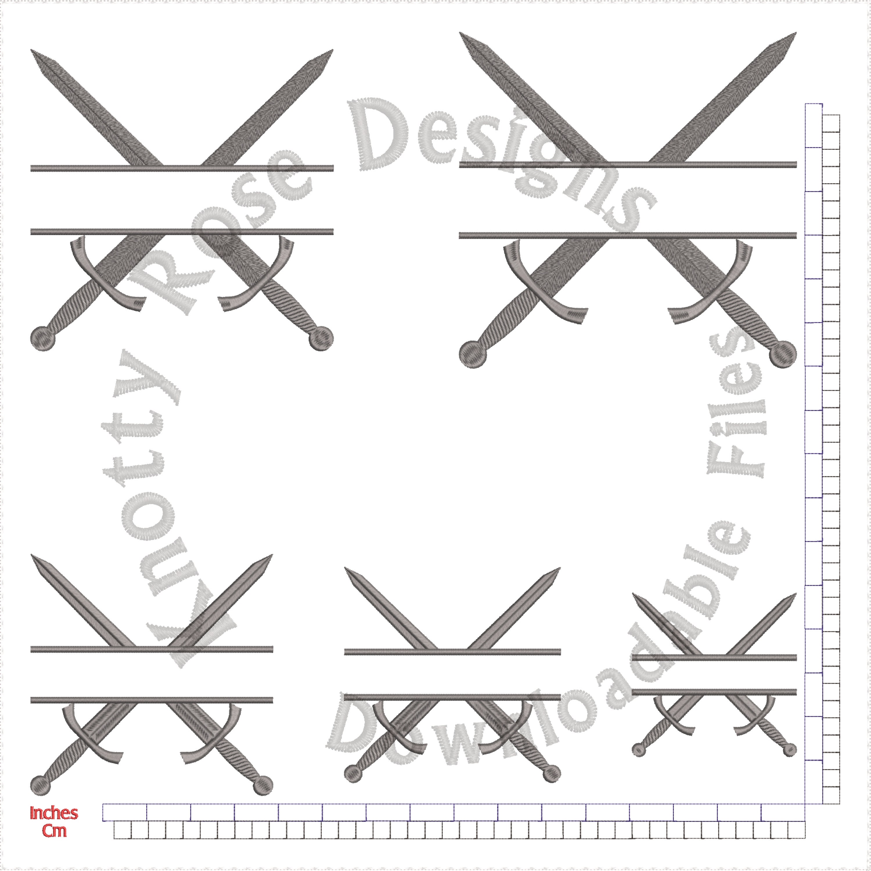 Heraldic Crossed Swords Marshal 3 Split (instant Download) Machine ...