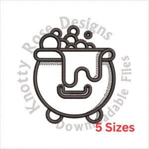 Applique Bubbling Potion Cauldron (Instant Download) Machine Embroidery Design