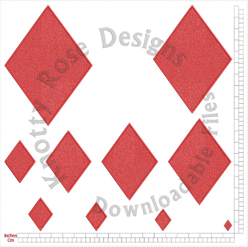 Diamond 1 Playing Card Suit (instant Download) Machine Embroidery ...