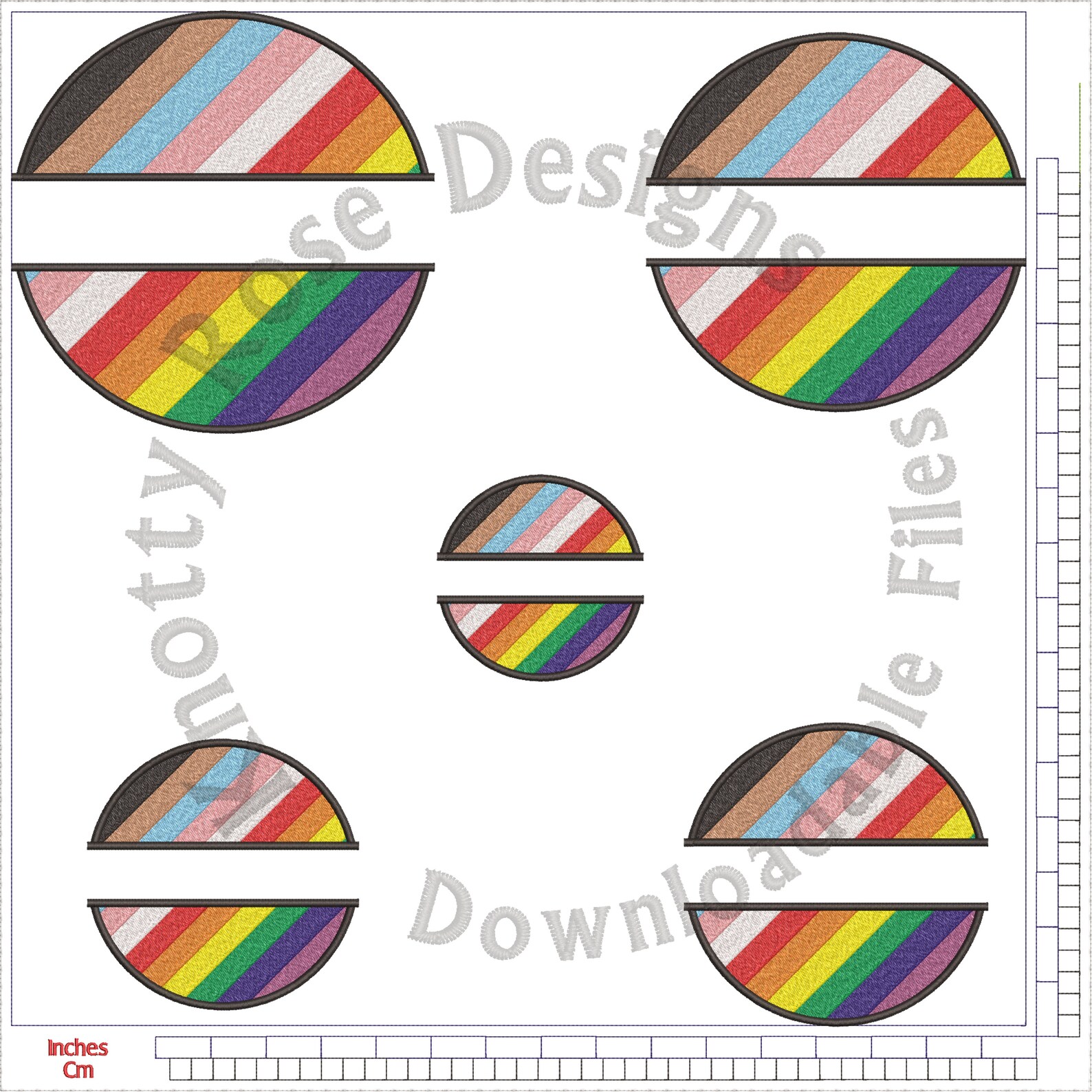 Pride Flag Circle LGTB Queer Monogram Frame (instant Download) Machine ...