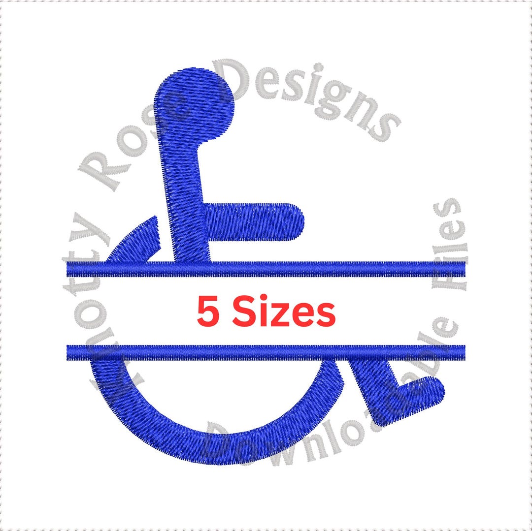 Handicap Accessible Symbol Split (instant Download) Machine Embroidery ...