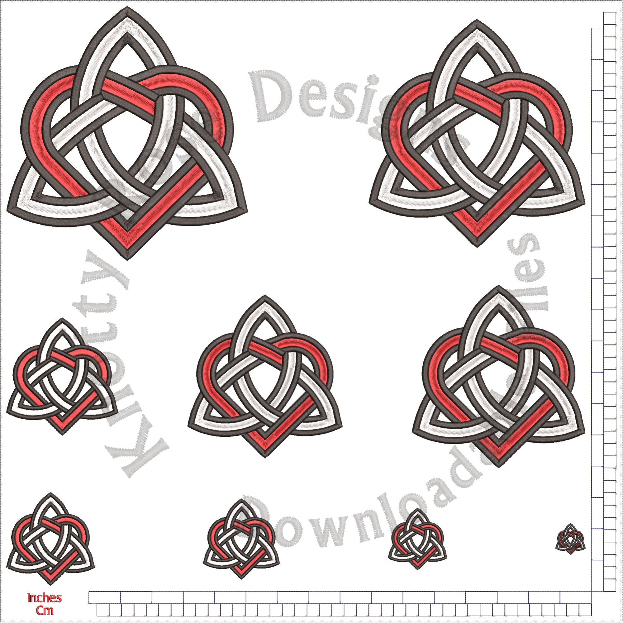 Celtic Knotwork Tri-knot With Heart (instant Download