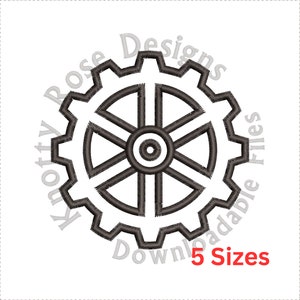 Applique Steampunk Cog Flourish 1 (Instant Download) Machine Embroidery Design