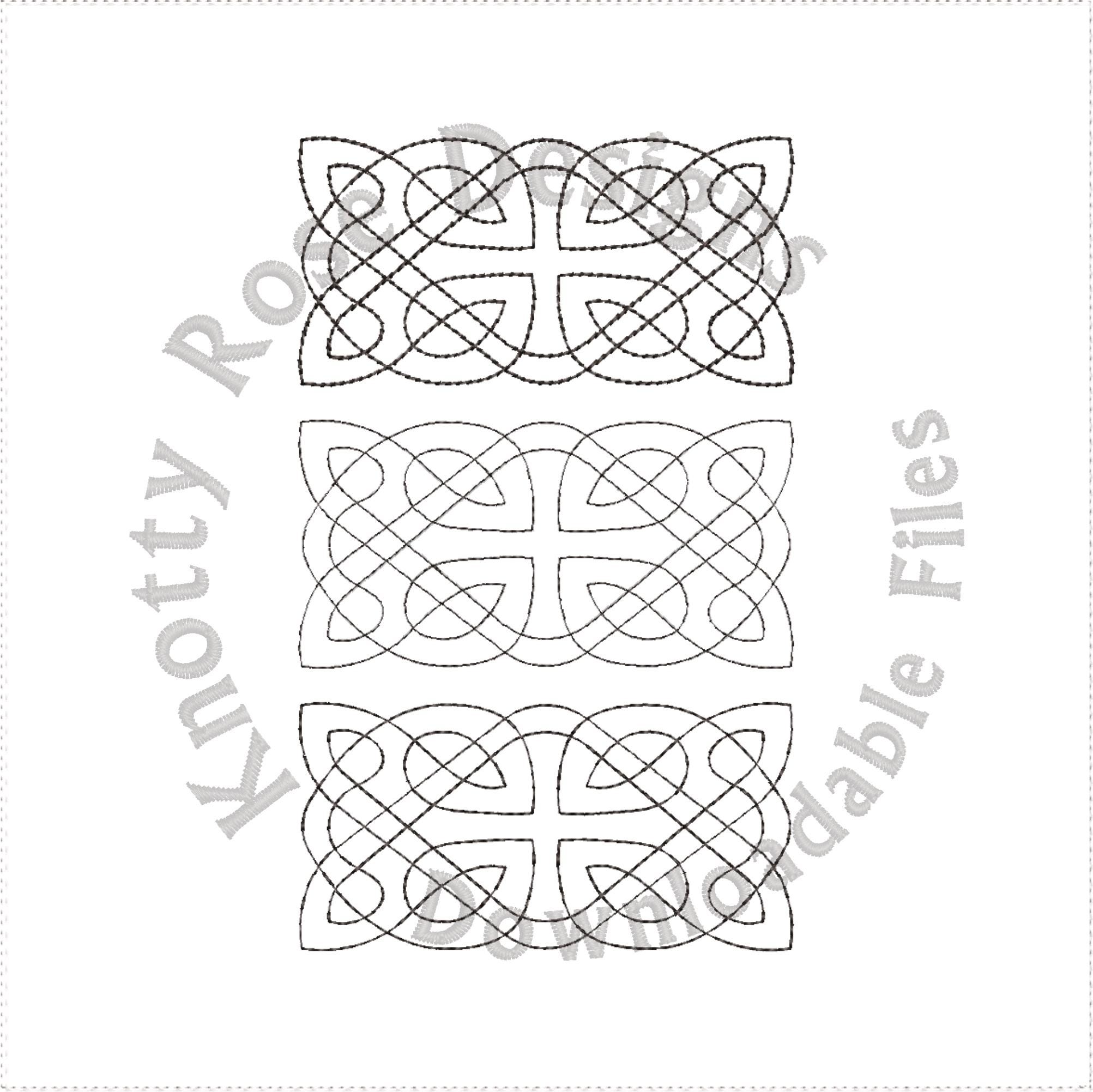 Celtic Knotwork Rectangle 1 Quilting Redwork (instant Download) Machine ...