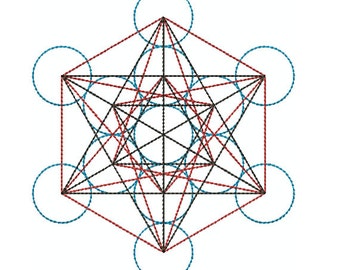 Instant Download*** (Machine Embroidery Design) Metatron'ss Cube (three-tone)