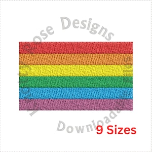 LGTB Gay Lesbian Queer Pride Rainbow Flag 2 (download instantâneo) Design de bordado à máquina