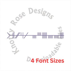 Ogham Skinny - Irish Celtic Tree Alphabet Font (Instant Download) Machine Embroidery Design