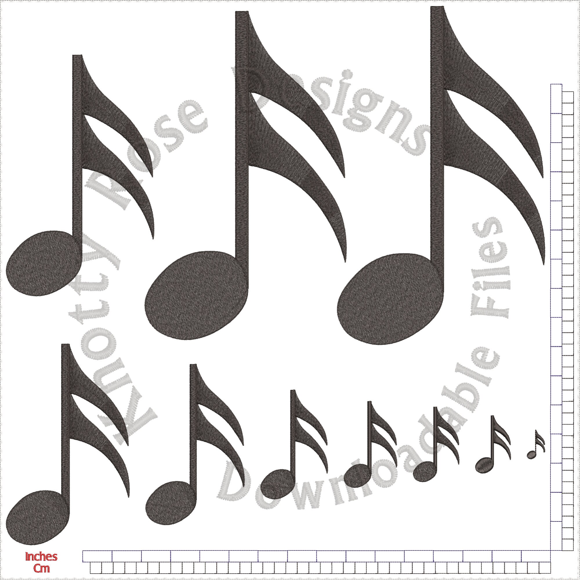 Musical Sixteenth Note (instant Download) Machine Embroidery Design - Etsy