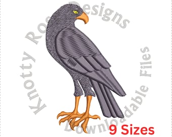 Diseño de bordado de máquina Falcon Reguardant Heráldica (descarga instantánea)