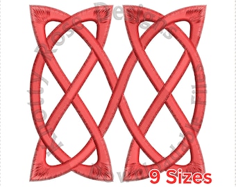 Disegno per ricamo a macchina "Quadrato con nodi celtici 6" (download immediato)