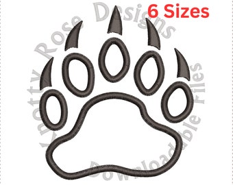 Applique Bear Paw Print 1 (Instant Download) Machine Embroidery Design