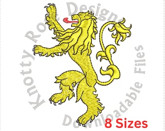 Lion Rampant Heraldry (Instant Download) Machine Embroidery Design