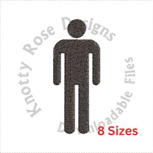 Mann männlich Silhouette 1 (Instant Download) Stickdatei