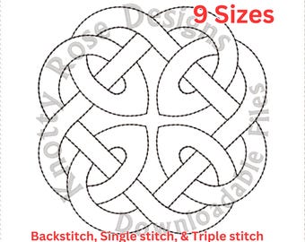Medaglione con nodi celtici 5 (download immediato) Disegno per ricamo a macchina, quilting, ricamo rosso