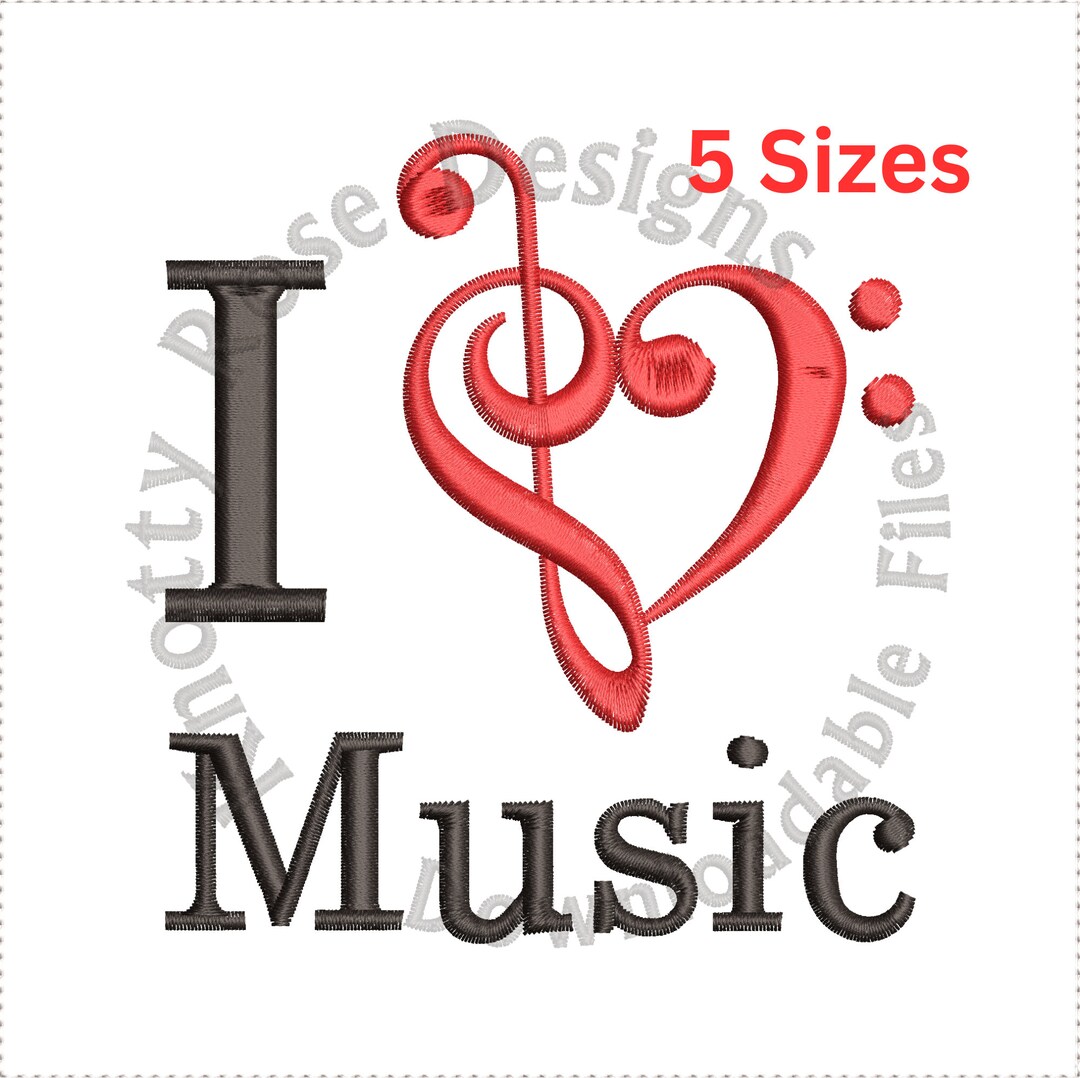 I Heart Music 1 Trebel Clef Bass Clef (instant Download)