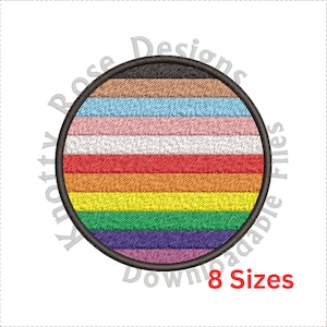Pride Rainbow Flag Circle (Instant Download) Machine Embroidery Design