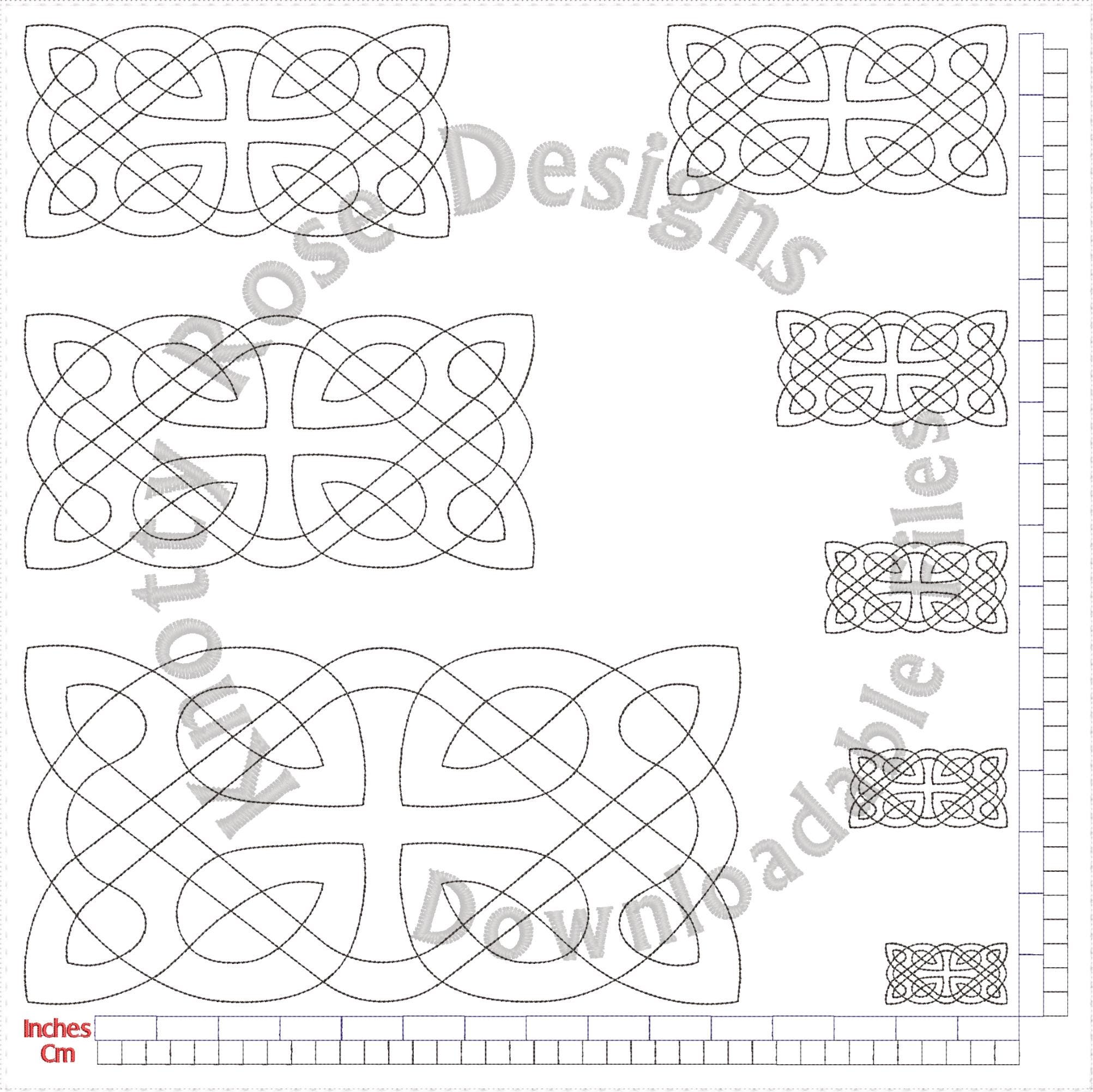 Celtic Knotwork Rectangle 1 Quilting Redwork (instant Download) Machine ...