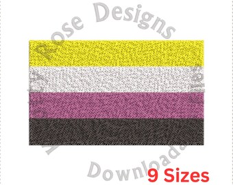 NonBinary Pride Flag (Instant Download) Machine Embroidery Design