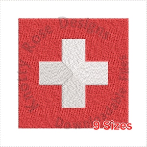 Switzerland Flag (Instant Download) Machine Embroidery Design