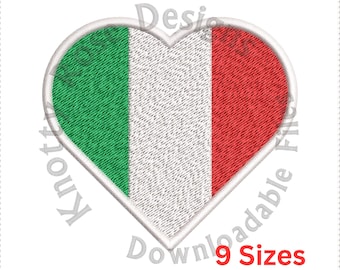 Diseño de bordado a máquina con la bandera tricolor italiana (descarga instantánea)