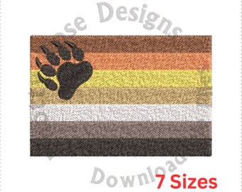 Disegno per ricamo a macchina Bear Pride Flag (download immediato)