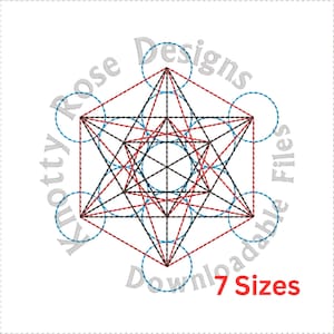 Metatrons Würfel dreifarbig (Instant Download) Stickdatei