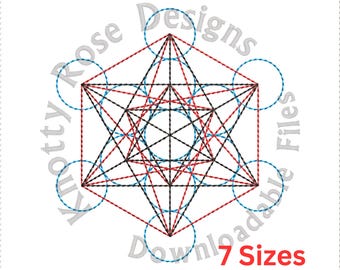 Cubo de Metatron em três tons (download instantâneo) Design de bordado à máquina