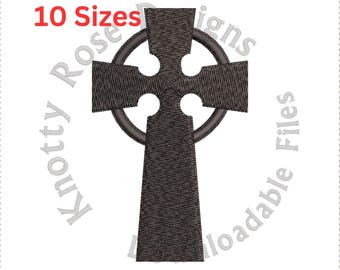 Celtic Cross Silouette (download immediato) Disegno per ricamo a macchina