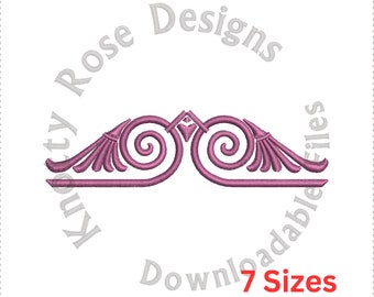 Fan Flourish 5 Bar (disegno per ricamo a macchina) Download immediato