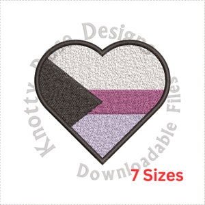 Demisexual Heart Pride (Instant Download) Machine Embroidery Design