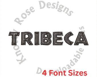 Tribeca - Monogram Alphabet Font (Instant Download) Machine Embroidery Design
