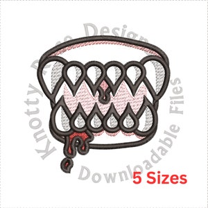 Applique Monster Fangs (Instant Download) Machine Embroidery Design
