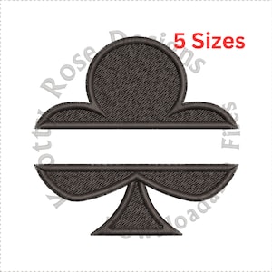 Club 2 Spielkarte Anzug Split Monogramm Rahmen (Instant Download) Maschinenstickerei