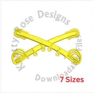 Calvary Insignia Crossed Swords & Scabbards (Instant Download) Machine Embroidery Design