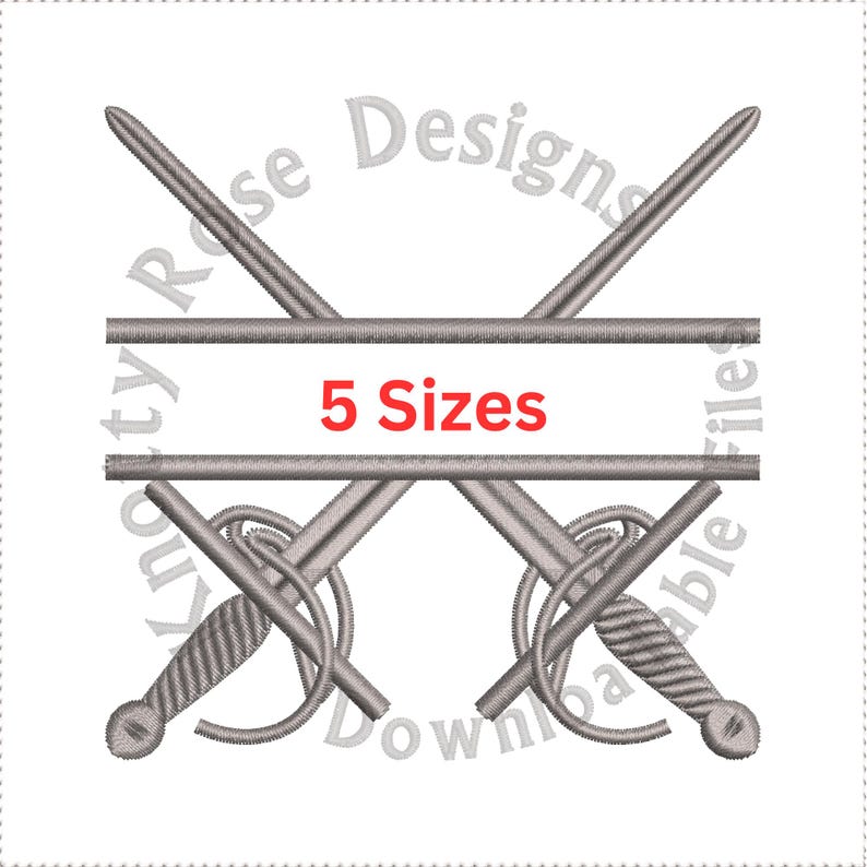 Crossed Rapier Swords Split (machine Embroidery Design) Instant ...