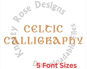 Celtic Calligraphy 1 - Monogram Font (Instant Download) Machine Embroidery Design