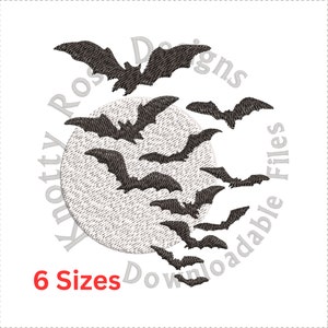 Bat Moon 1 (Instant Download) Machine Embroidery Design