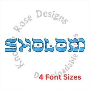Sholom - Monogram Alphabet Font Fake Hebrew (Instant Download) Machine Embroidery Design