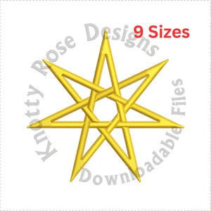 Seven Pointed Faerie Star (Instant Download) Machine Embroidery Design