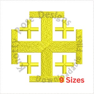 Diseño de bordado a máquina de la Cruz de Jerusalén (descarga instantánea)