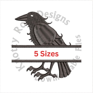 Heraldic Raven 1 Split Frame (Instant Download) Machine Embroidery Design