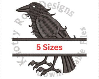 Disegno per ricamo a macchina Heraldic Raven 1 Split Frame (download immediato)
