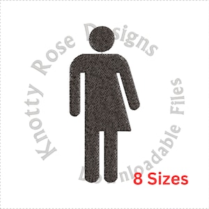 Gender Neutral Intersex Woman Man Female Male Silhouette 1 (Instant Download) Machine Embroidery Design