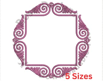 Fan Flourish 5 Frame out (disegno per ricamo a macchina) Download immediato