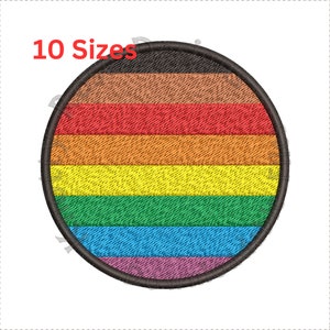 Pride Rainbow Flag Round (Instant Download) Machine Embroidery Design