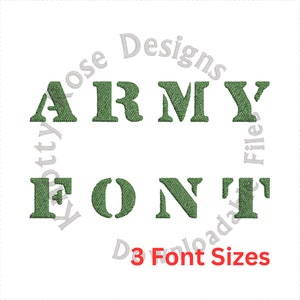 Army 1 - Monogram Font (Instant Download) Machine Embroidery Design