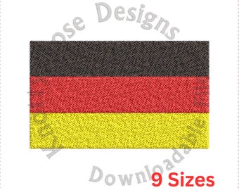 Diseño de bordado a máquina con la bandera de Alemania (descarga instantánea)