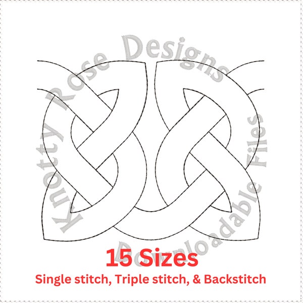 Celtic Knotwork Knot Bend Pair 2 (Instant Download) Machine Embroidery Design End to End quilting continuous pattern