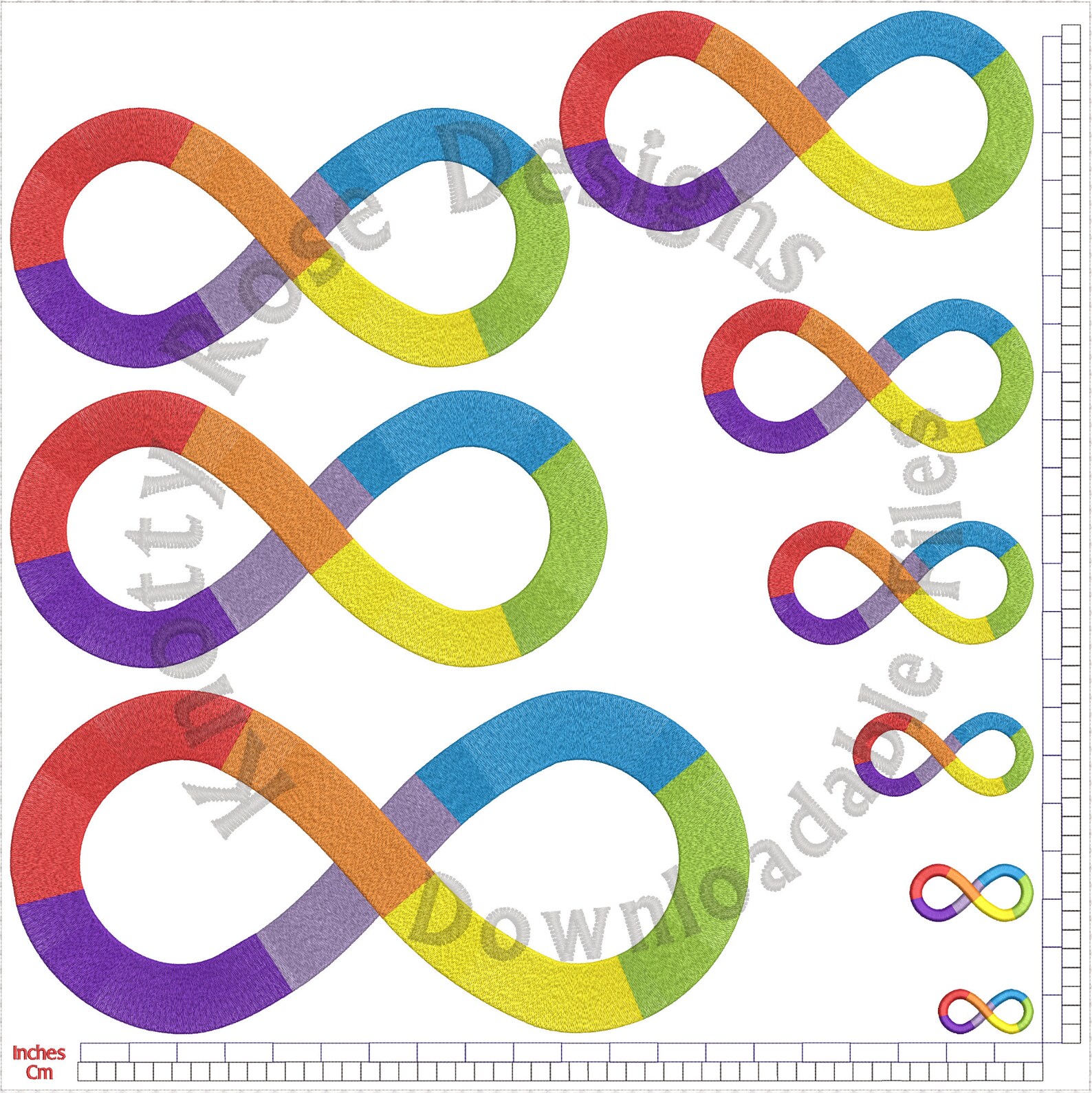 Autism Acceptance Infinity Loop (instant Download) Machine Embroidery ...